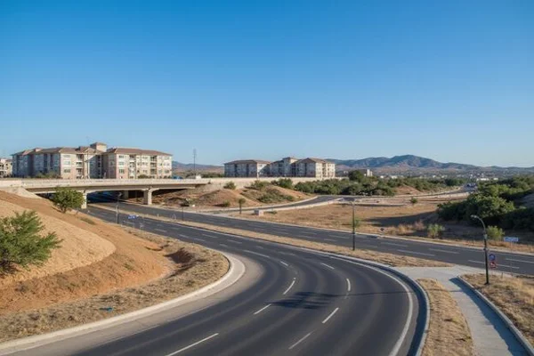 Loop 1604 interchange on the far north side with new apartments