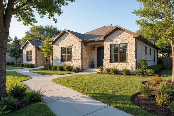 Single-story cottage community with walking paths and native plantings