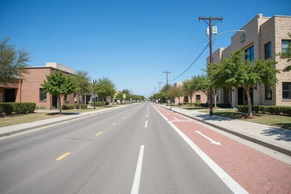 Street corridor being prepared for a new transit line