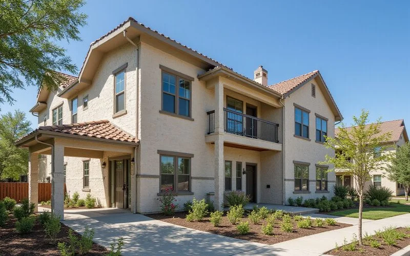 New apartment building in the Seguin area with young landscaping