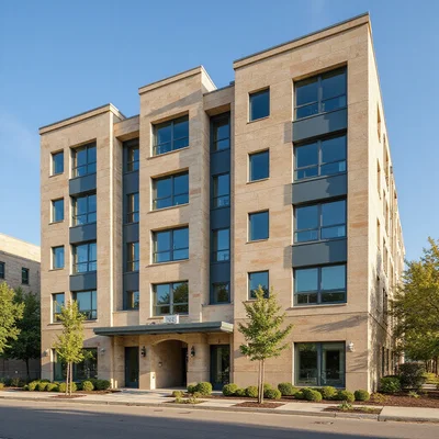 New-build apartment facade representing the New San Antonio Apartment Team